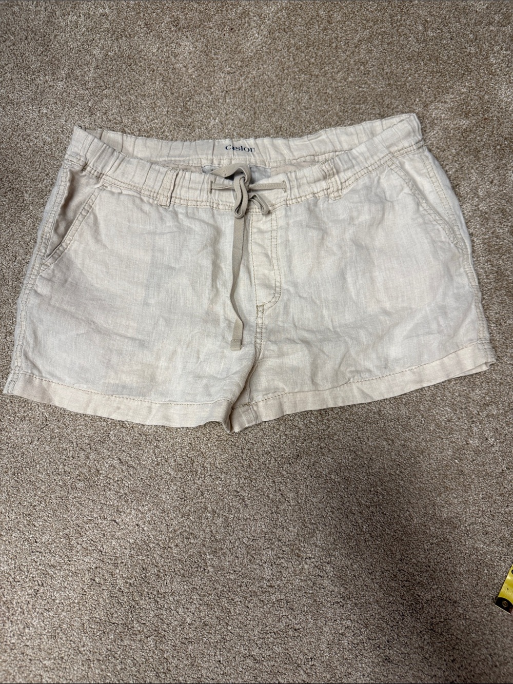 Caslon Cream Linen-Blend Drawstring Casual Shorts